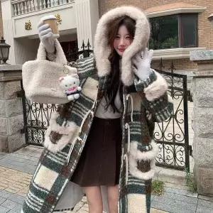 밴널스샵 여자 잠바 무스탕 코트 야구 후드 부클 HO1