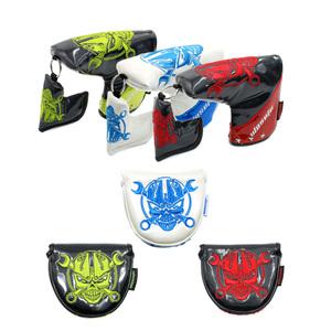 에나멜 스컬 일자 반달 골프 헤드 자석 퍼터 커버