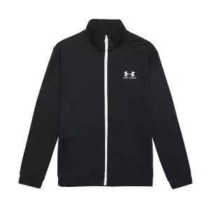 언더아머 UA 스포츠스타일 트리콧 기모 트레이닝 남성 집업 블랙 1329293-002