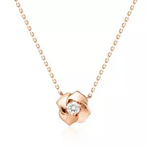 [비앤비골드] 18K 블루밍 로즈 플라워 체인 목걸이 MNN40744