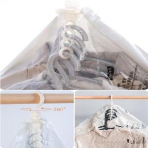 옷걸이압축팩 옷걸이형 옷장정리 캠핑 여행 압축커버 고리4개