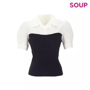 [롯데백화점]SOUP 반팔소매 니트 레이어드 셔츠 SB5SKM1