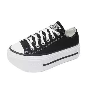 컨버스 척테일러 올스타 리프트 더블 스택 로우 플랫폼 키높이 운동화 신발 블랙