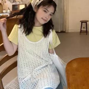 [라일리여성의류] Rly 나들이 룩 여름 용 트임 펀칭 롱 조끼 뷔스티에