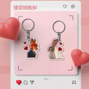 주토피아 2  결혼 웨딩 정장 닉 주디 커플 아크릴 키링