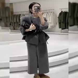 여성 투피스세트 고급 그레이 스타일 다크 빅스타일원피스