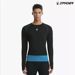 매장정품 스파이더 [ 본사] 남성 러닝 프로웹 컬러 블록 티셔츠 SPGFCNRL233MBLK 194334