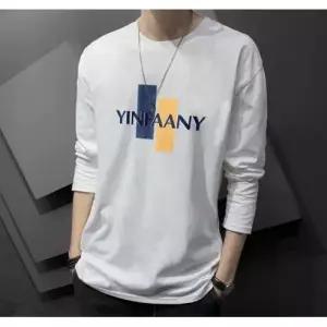 캐주얼티 심플티 봄가을티 긴팔 면티셔츠 남자 스판 얇은 쭉티 라운드티