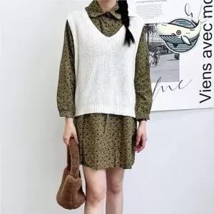 (색상-사이즈 아이보리-F(66까지))여자 여름 니트 베스트 브이넥 클래식 오버핏 여성 그물 베스트 트위드