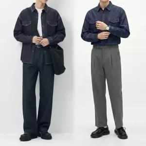 [화이트빌딩]남자 청남방 워싱 데님 빅사이즈 오버핏 셔츠