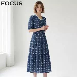 페이크 데님 레이스 리본 원피스_VF6M1OP3371