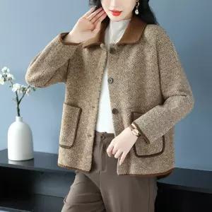 모직 여성 캐주얼 코트 터틀넥 루즈핏 아우터 엄마룩 추동 ST3