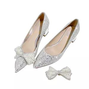 새틴 웨딩슈즈 통굽 펌프스 파티 여성구두 발볼넓은 드레스 신발 굽