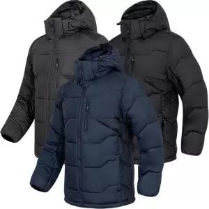 [디바옴므]배색 포인트 후드 탈부착 경량 하프 패딩점퍼 하이넥