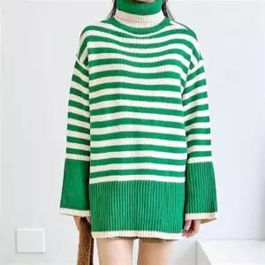 단가라 여성 폴라티 오버핏 목폴라 긴팔 니트 티셔츠 여성니트티