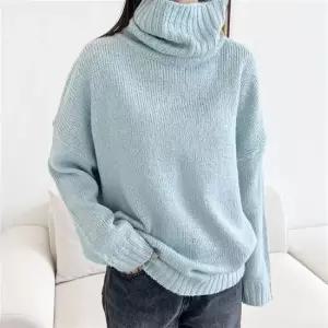 도톰 여성 폴라티 루즈핏 목폴라 긴팔 니트 티셔츠