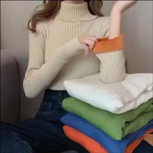 여성 하이넥 목폴라 니트 기모 안감 폴라티 터틀넥