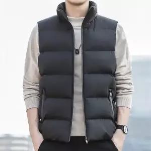 [하프클럽/옷자락]남성 스포티 블랙 경량 하이넥 패딩 베스트 조끼