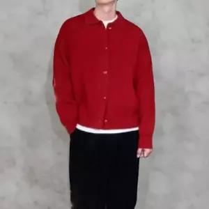 [하프클럽/옷자락]남성 클래식 탄탄 짜임 세로 골지 루즈핏 니트 카디건