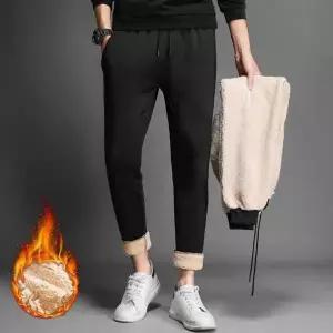 [하프클럽/옷자락]남자 블랙 기모 융털 안감 겨울 포켓 조거 팬츠