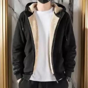 [하프클럽/옷자락]남자 겨울 뽀글이 루즈핏 기모 양털 후드집업