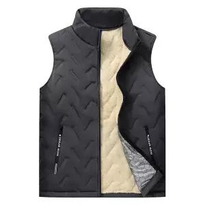 [하프클럽/옷자락]남자 하이넥 퀼팅 융털안감 따뜻한 패딩 조끼