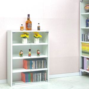 드림퍼니처 베스트780 유리문 깊이19cm 4단 CD장식장 3단 DVD수납장 피규어진열장 다용도 유리장식 틈새장 미니카 장난감 소품장