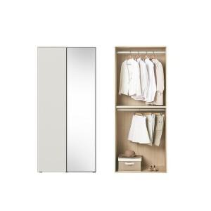 한샘 바이엘 소프트 거울옷장 크림화이트 100cm(높이216cm) 2단 행거형