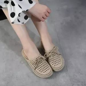 말랑젤리 블로퍼 뮬 라탄 간지 여성슬리퍼 여름 샌들 젤리슈즈