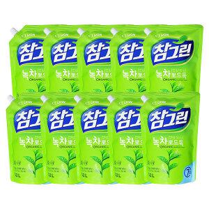 참그린 녹차 뽀드득 주방세제 1.2L 리필 10개