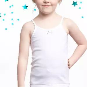 JRG07 TRY 여아 끈 런닝 주니어 아동 순면 캐미솔 속옷 흰색 초등 학생 트라이