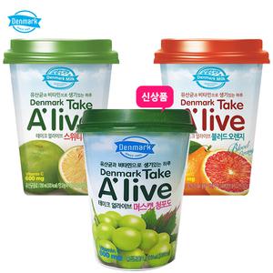 덴마크 테이크 얼라이브 250mlX24컵 자몽8+오렌지8+머스캣8/유산균/비타민주스/무배