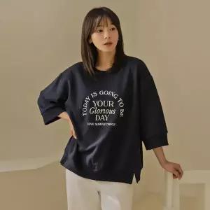 [하프클럽/엘리시아]데시 트임 칠부 맨투맨 티