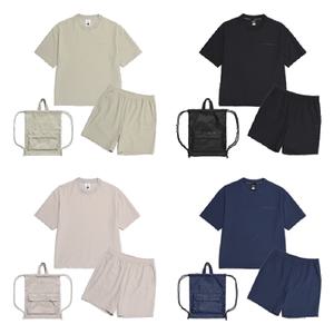 내셔널지오그래픽 우븐 반팔 반바지 스트링백 여름 셋업 3PCS 세트