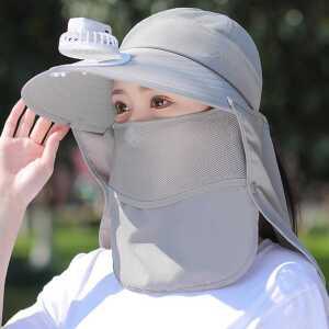 골프캐디모자 여름 선풍기 썬캡 목 귀 얼굴 자외선 완전 차단 파노티 농사 등산