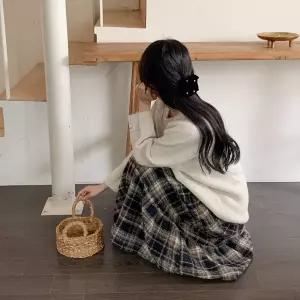 [폴앤폴]빈티지 체크 담요 롱치마 3컬러 ES-4021