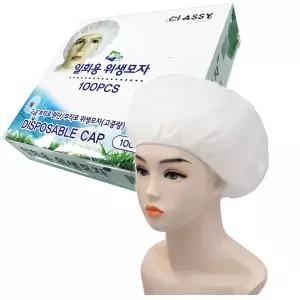 나노가드 라운드캡 일회용 부직포 위생모 (35g) 고중량 1000매입(100매x10팩) - 위생모자 방진모 조리모