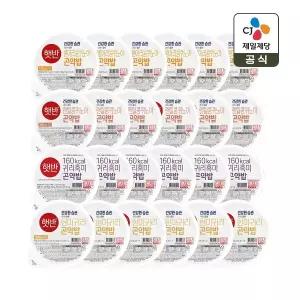 햇반 라이스플랜 곤약밥 4종 24개 세트 (병아리콩x6개+퀴노아x6개+귀리흑미x6개+현미귀리x6개)