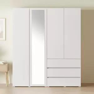 아씨방가구 피트 원터치 원룸 행거 전신거울+3단 서랍 옷장 세트 1600