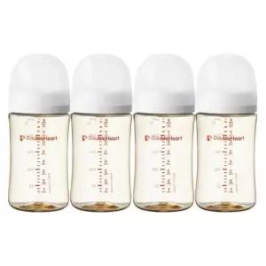 더블하트 젖병 트윈팩 240ml X2 빨대컵 세트 화이트