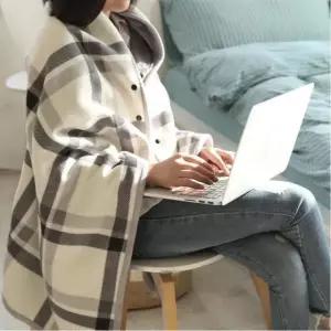 OPP포장 똑딱이 만능담요 무릎 망토담요 입는담요 체크