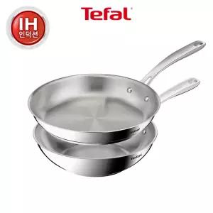 [테팔] 인덕션 SS퍼펙트 레지스트 프라이팬 2종(팬28+웍28)(+레온 유리뚜껑28)