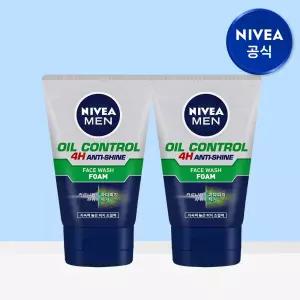 니베아 맨 오일 컨트롤 훼이스 워시 폼 100g 2개