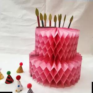 만들기 종이케이크 종이초 포함 케이크 어린이집 초 무롯별 파티 생일 유치원 학원 핑크 미술