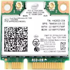 PC 노트북용 7260HMW 미니 PCIe WiFi 카드 듀얼 밴드 Wireless-AC 7260 Bluetooth 802.11ac Windows
