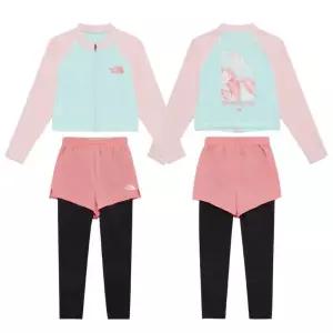 [매장판] 노스페이스 키즈 여아 래쉬가드 집업 숏 팬츠 세트 물놀이 서프사이드 아동 레깅스 바지 피치 NJ5