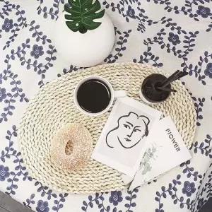 SFr 파란꽃 린넨 테이블보 중 식탁보 테이블커버 식탁커버