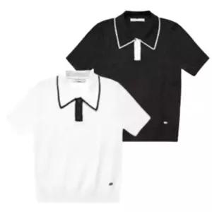 [행텐][모다부평]여성 케이블 카라 풀오버 반팔 티셔츠10520-140-414-33_BP_BP