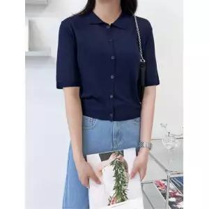 [리빌모아]여자 반팔 니트 카라 가디건 하객룩 원피스 자켓 트위드자켓 여성가디건DJW