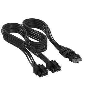 커세어 엘리트 프리미엄 4형 개별 슬리브 2X 8핀-PCIE 12V-2X6 600W PSU 케이블 U2013 트리플 메시 파라코드 슬리브 로우 프로파일 빗 호환 가능한 블랙
